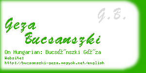 geza bucsanszki business card